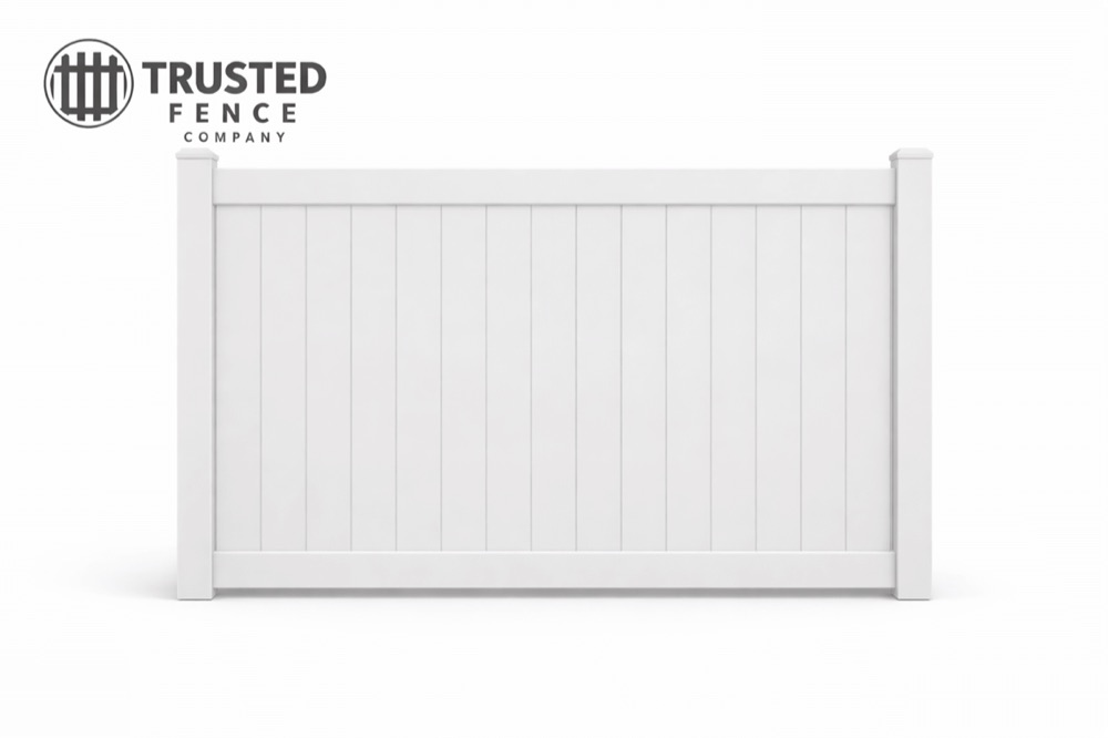 White vinyl privacy fence panel